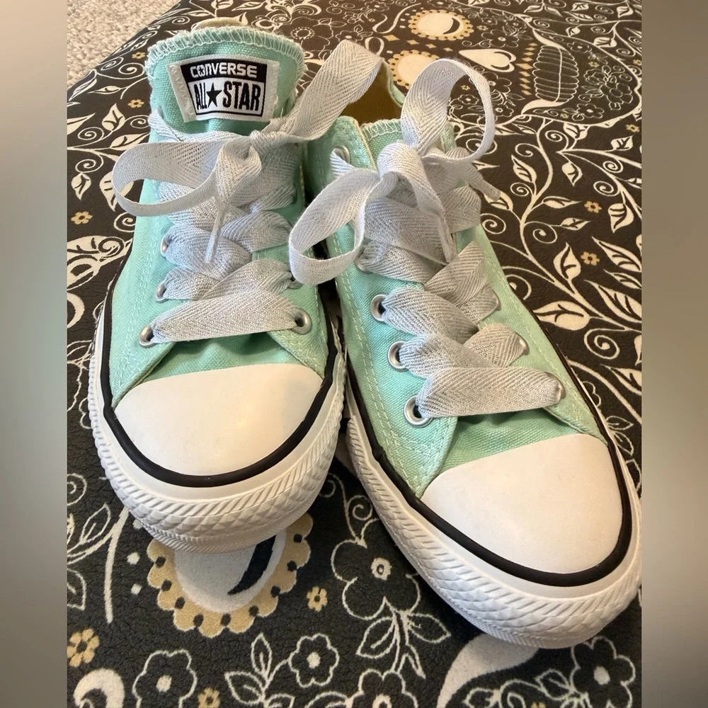 Converse Mint Green Sneakers with Studded Detail - Picture 2 of 10